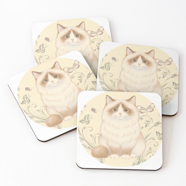Item preview, Gentle Fluffy Cat with Floral Accents designed and sold by Monchatra.