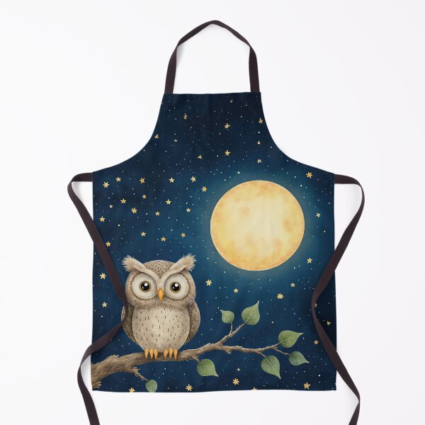 Item preview, Moonlit Owl – Cute Night Sky Animal Illustration designed and sold by Whimsical Hug.