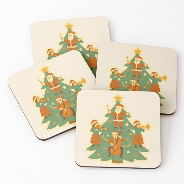 Item preview, Santa Christmas Tree Orchestra – Cute Holiday Music Illustration designed and sold by Tiny Joy World.