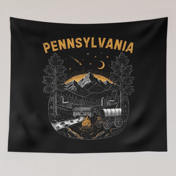 Item preview, Pennsylvania Scenic Design With Mountains Barn And Wagon designed and sold by JeneMindy.