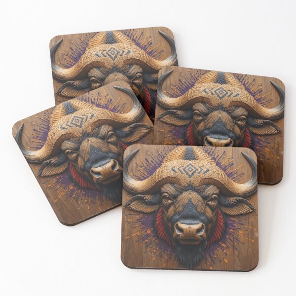 Item preview, Cape Buffalo Carving — Ancestral Art  Symbolic Wall Decor designed and sold by SavannaStrikes.