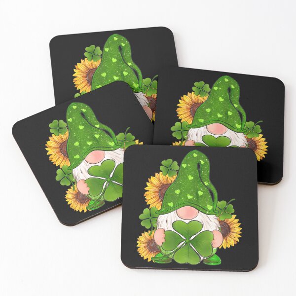 Item preview, St Patricks Day Cute Gnomes Holding Shamrock Sunflower  designed and sold by catsdothingz.