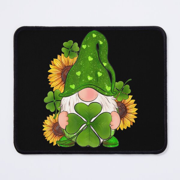 Item preview, St Patricks Day Cute Gnomes Holding Shamrock Sunflower designed and sold by catsdothingz.