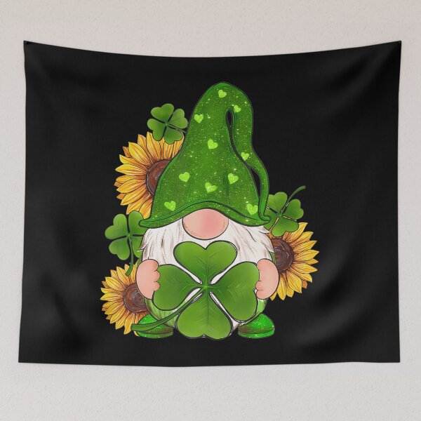 Item preview, St Patricks Day Cute Gnomes Holding Shamrock Sunflower  designed and sold by catsdothingz.