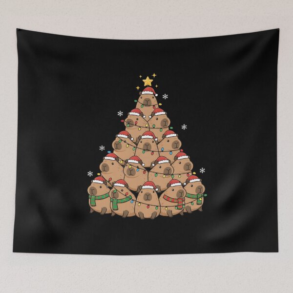 Item preview, Cute Capybara Christmas Tree designed and sold by thebest-2studio.
