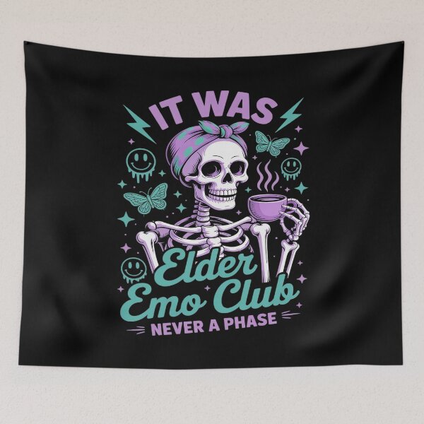 Item preview, Womens Elder Emo Club It Was Never a Phase Funny Emo Skeleton designed and sold by ToggleBet.