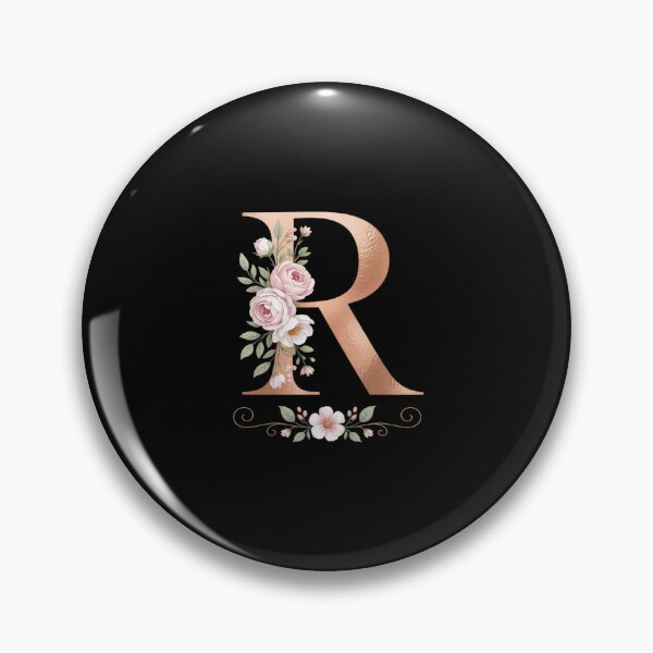 Item preview, WOMENS LETTER 'R' INITIAL WATERCOLOR DUSTY PINK ROSE FLOWER designed and sold by ToggleBet.