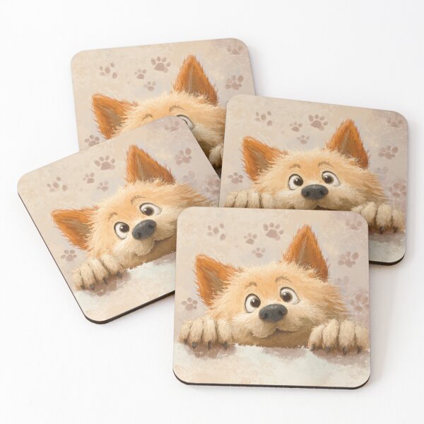 Item preview, Finnish Spitz Peeking over Wall 01 designed and sold by Elisabeth Lucas.