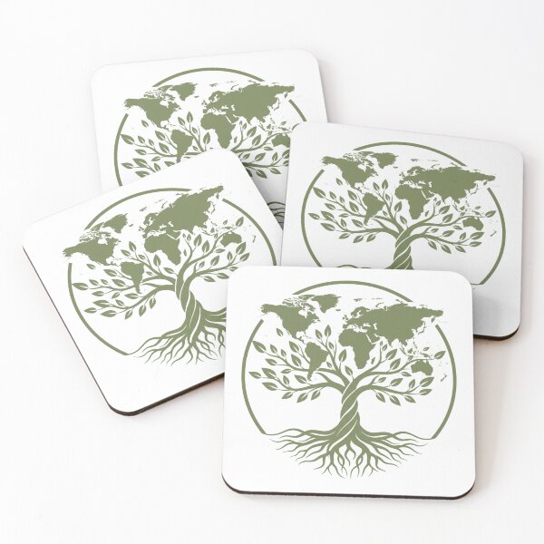 Item preview, Minimalist Global Unity Earth Map Tree Nature designed and sold by chattsuede.