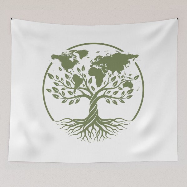 Item preview, Minimalist Global Unity Earth Map Tree Nature designed and sold by chattsuede.