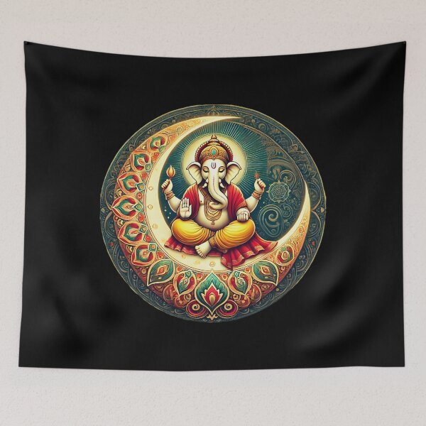 Item preview, Ganesh Sitting Gracefully On Full Moon designed and sold by nhjegrhdlx48.
