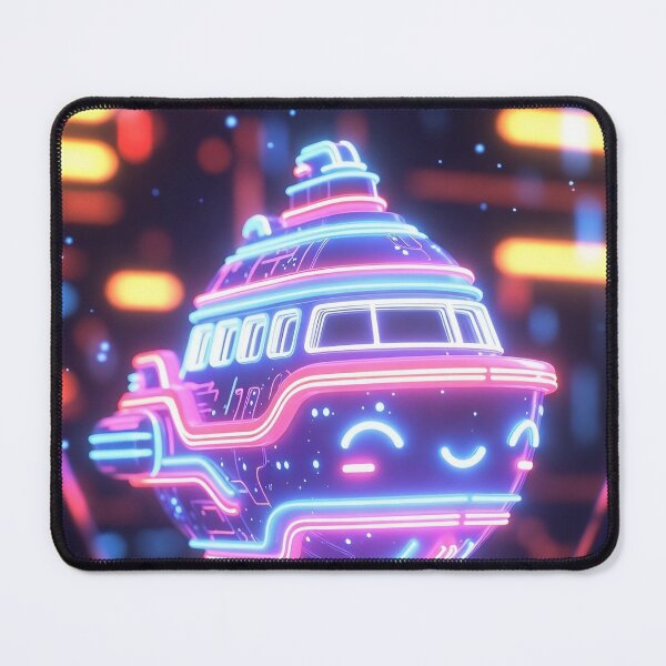 Item preview, Cyberpunk Neon Cruise Ship – Kawaii Glow Liner designed and sold by NordseeSteel.