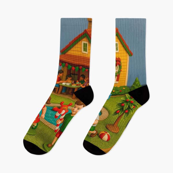 Item preview, Aussie Backyard Christmas | Sunny Christmas Miniature with Kids, Pool and Family BBQ designed and sold by Little-Worlds.