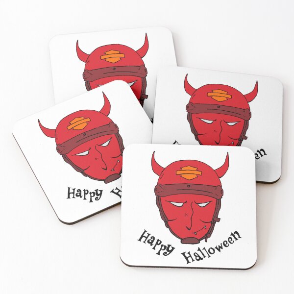 Artikelvorschau, „Happy Halloween“ Devil Classic Rider – Unheimliche Biker-Grafik mit Hörnern entworfen und verkauft von RNASstuff.