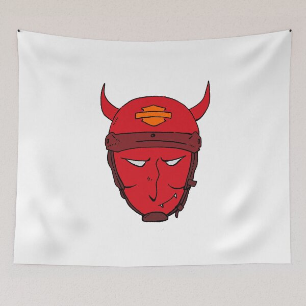Item preview, Devil Classic Rider - Sinister Horned Biker Graphic designed and sold by RNASstuff.