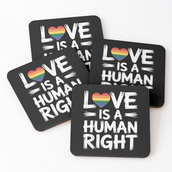 Item preview, Love Is A Human Right Gay Pride Flag Lesbian LGBTQ designed and sold by Moxizz.