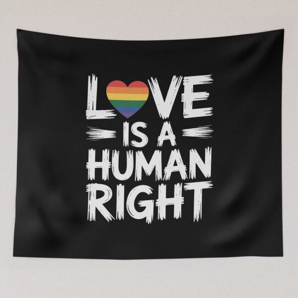 Item preview, Love Is A Human Right Gay Pride Flag Lesbian LGBTQ designed and sold by Moxizz.