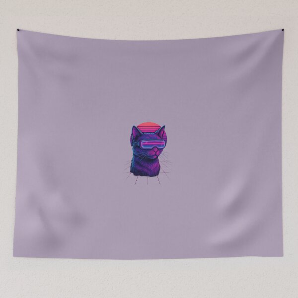 Item preview, Vaporwave Cyber Cat – Neon Futuristic Streetwear Design designed and sold by PadreNova.