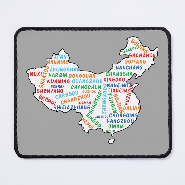 Item preview, China Cities Map – Colorful Urban Typography Design designed and sold by mashmosh.