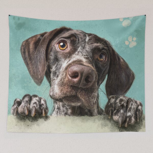 Item preview, German Shorthaired Pointer Peeking over Wall 01 designed and sold by Elisabeth Lucas.