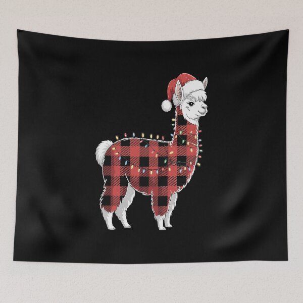 Item preview, Red Plaid Llama Christmas Lights Pajamas Adult Kids designed and sold by Moxizz.