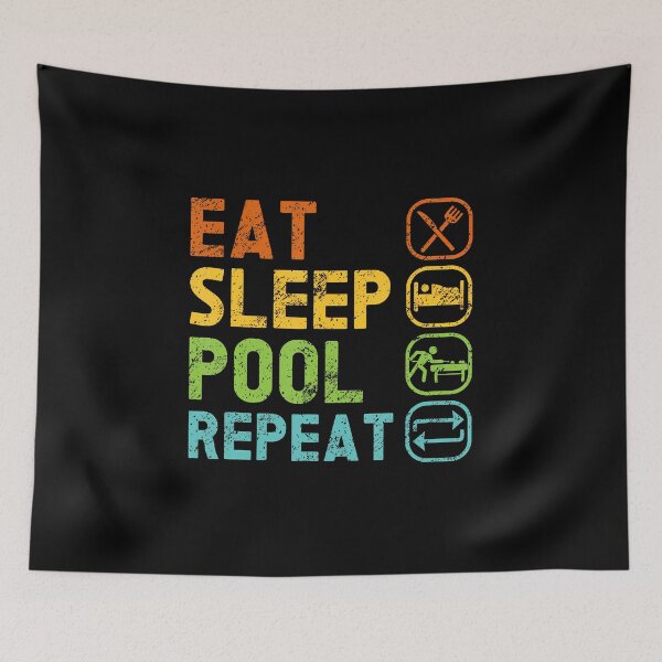 Item preview, Eat Sleep Pool Repeat Balls Pool Snooker Player Billiards designed and sold by MarianMartha.