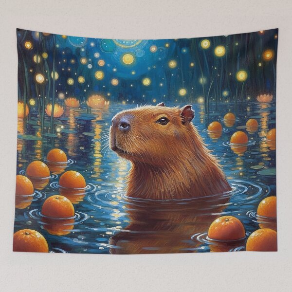 Item preview, Capybara under the moonlight designed and sold by cloud lee.