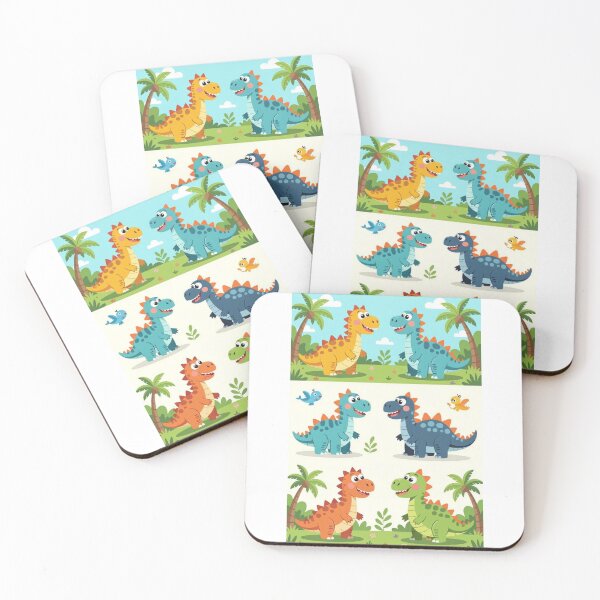 Item preview, Colorful Dino Characters for Kids designed and sold by ArtQueen777.