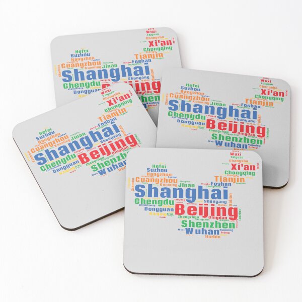 Item preview, China Word Cloud Map – Vibrant City Names Design designed and sold by mashmosh.