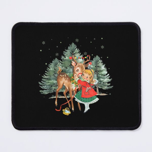 Item preview, Vintage Cute Christmas Girl Reindeer Xmas Snow s designed and sold by JanieLucia.