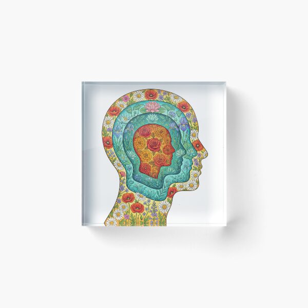 Item preview, Blooming Inner Self - Floral Nested Minds Silhouette designed and sold by Hen-C-Art.