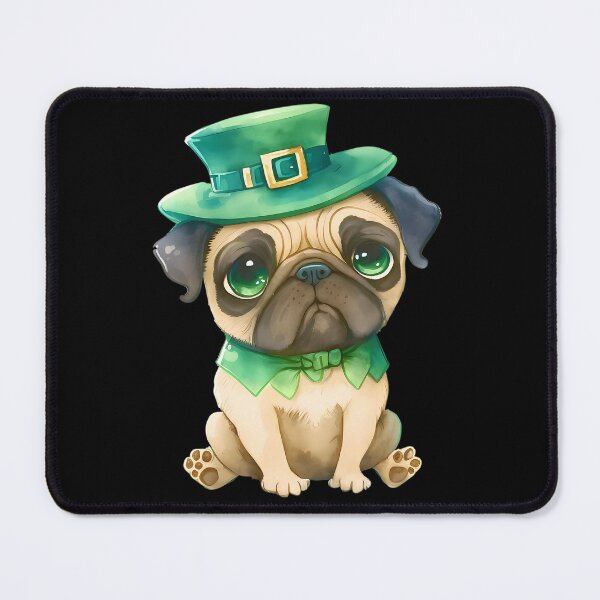 Item preview, St. Patricks Day Pug With A Leprechaun Hat designed and sold by SIGORDESIGN.