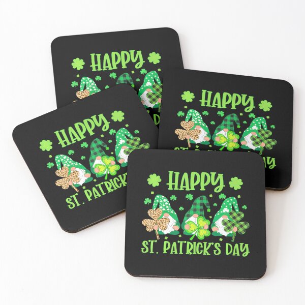 Item preview, Gnomes Holding Shamrock Green Plaid Leopard St Patricks Day designed and sold by SIGORDESIGN.