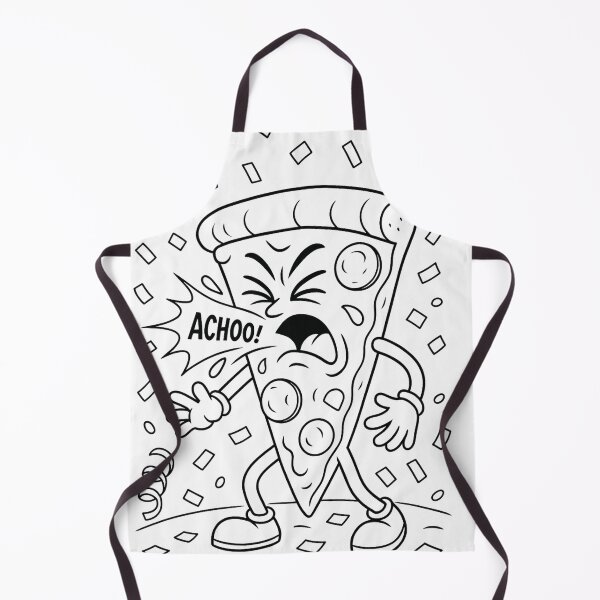 Item preview, Sneezing Pizza Slice – Funny Cartoon Line Art designed and sold by ComedyInkFactor.