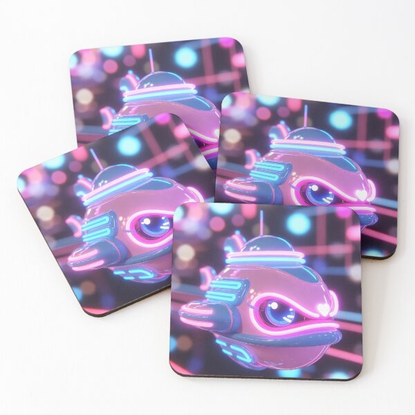 Item preview, Cyberpunk Kawaii Neon Submarine – Cute Heart U-Boat designed and sold by NordseeSteel.