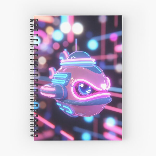 Item preview, Cyberpunk Kawaii Neon Submarine – Cute Heart U-Boat designed and sold by NordseeSteel.