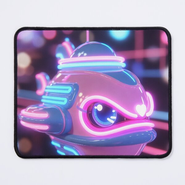 Item preview, Cyberpunk Kawaii Neon Submarine – Cute Heart U-Boat designed and sold by NordseeSteel.
