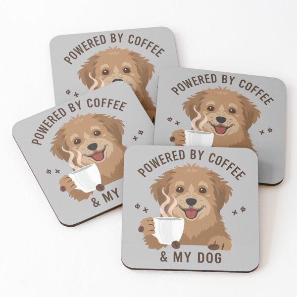 Item preview, Powered by Coffee & My Dog — Cozy Dog & Coffee Design designed and sold by Malfinio.