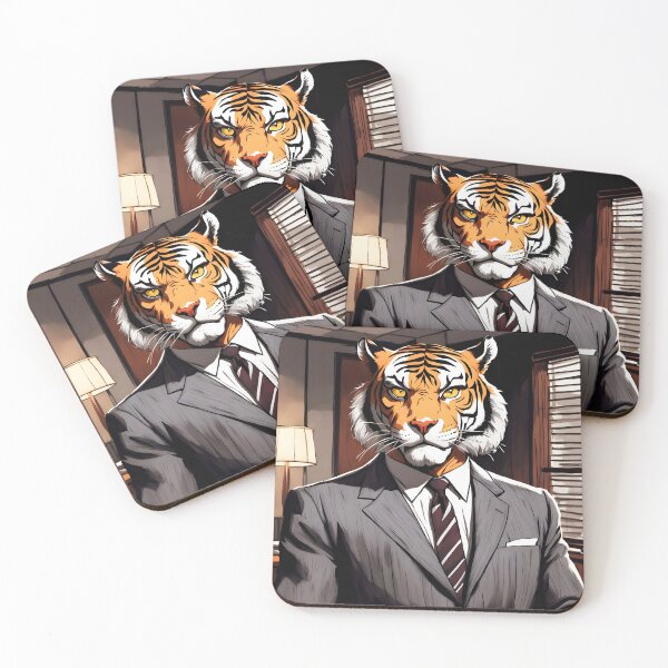Item preview, Business Tiger Boss in Suit – Fierce Office Portrait designed and sold by EmeraldeaArt.