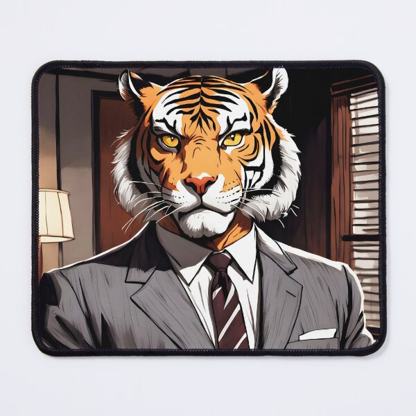 Item preview, Business Tiger Boss in Suit – Fierce Office Portrait designed and sold by EmeraldeaArt.