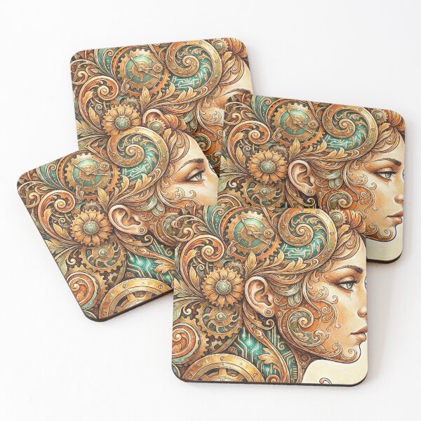 Item preview, Clockwork Elegance: Art Nouveau Mechanical Woman designed and sold by Hen-C-Art.