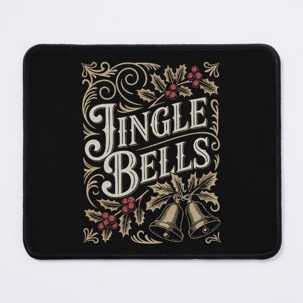 Item preview, Vintage Jingle Bells Typography Christmas T-Shirt | Classic Nostalgic Hand Lettering Holiday Apparel Gift designed and sold by 89BLACK.