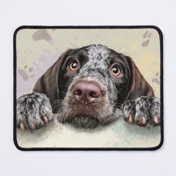 Item preview, German Wirehaired Pointer Peeking over Wall 01 designed and sold by Elisabeth Lucas.