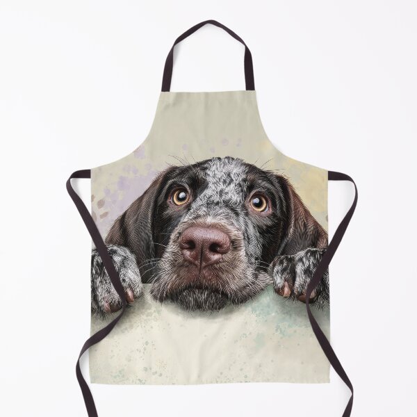 Item preview, German Wirehaired Pointer Peeking over Wall 01 designed and sold by Elisabeth Lucas.