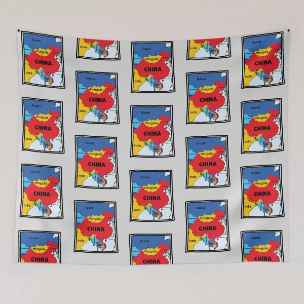 Item preview, China & Neighbors – Colorful Cartoon Political Map designed and sold by mashmosh.