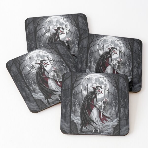 Item preview, Vampire romance Gothic illustration art designed and sold by Vintage Designs +.