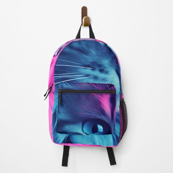 Item preview, Neon Synthwave Cat Portrait in Blue and Pink designed and sold by Coco Designs.