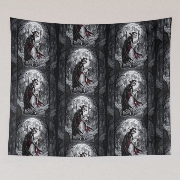 Item preview, Vampire romance Gothic illustration art designed and sold by Vintage Designs +.