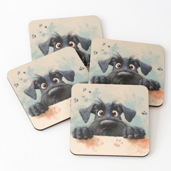 Item preview, Giant Schnauzer Peeking over Wall 01 designed and sold by Elisabeth Lucas.