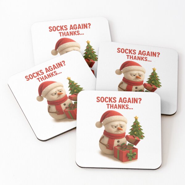 Item preview, Cute Unimpressed Snowman - Socks Again? Thanks | Kawaii Fun Christmas Art designed and sold by Moons Studio.